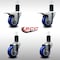Service Caster 3.5'' SS Blue Poly Swivel 1-5/8'' Expanding Stem Caster Set 2 Total Lock Brakes, 4PK SCC-SSEXTTL20S3514-PPUB-BLU-2-S2-158 - alternate 2